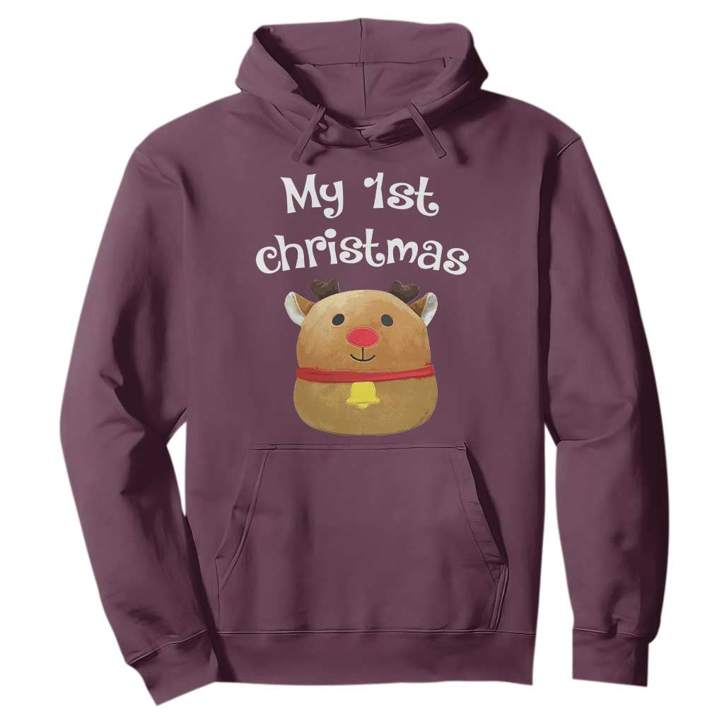 Baby First Christmas Outfit Hoodie Cute Reindeer Santa Boys Girls TS10 Maroon Print Your Wear