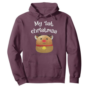 Baby First Christmas Outfit Hoodie Cute Reindeer Santa Boys Girls TS10 Maroon Print Your Wear