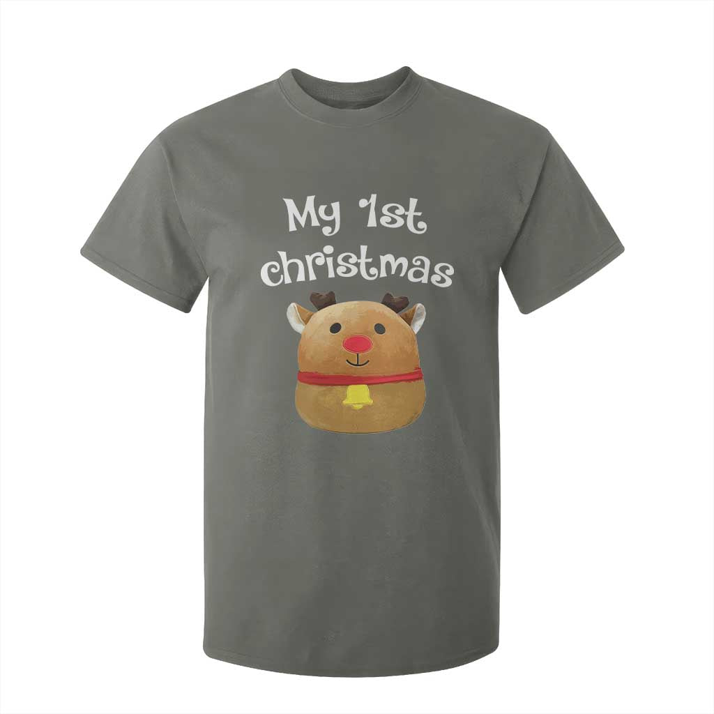 Baby First Christmas Outfit T Shirt For Kid Cute Reindeer Santa Boys Girls TS10 Military Green Print Your Wear
