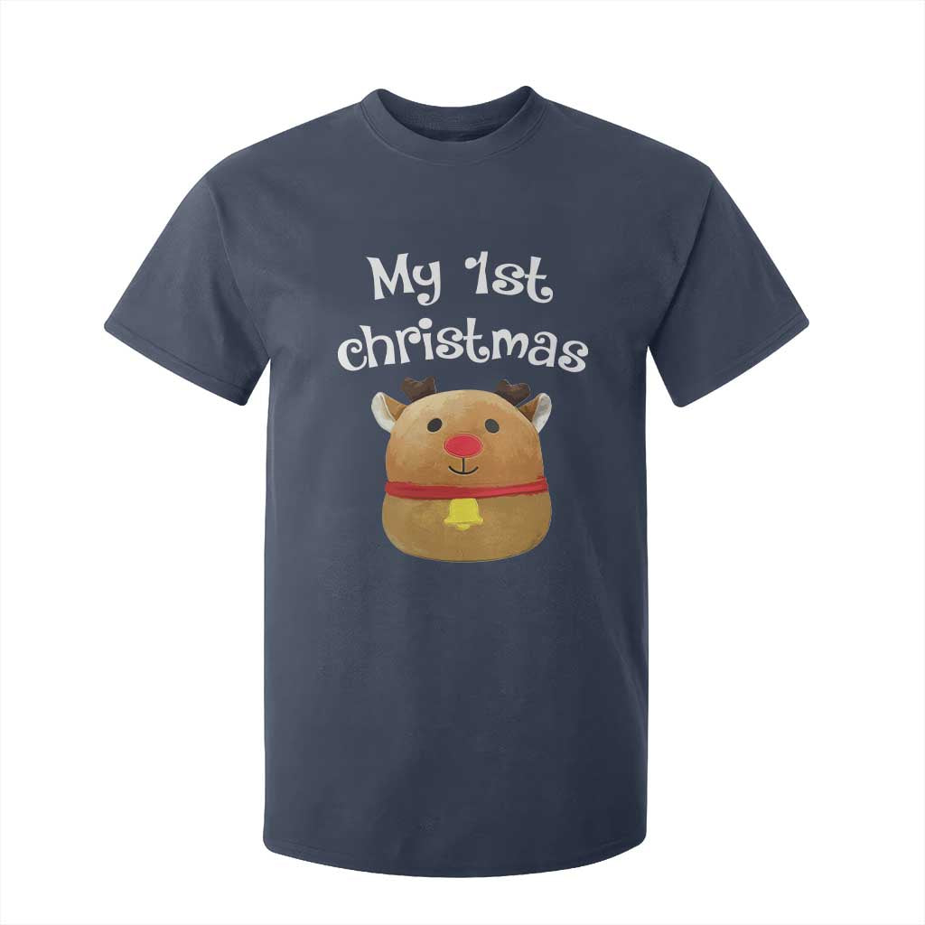 Baby First Christmas Outfit T Shirt For Kid Cute Reindeer Santa Boys Girls TS10 Navy Print Your Wear