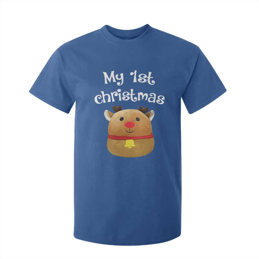 Baby First Christmas Outfit T Shirt For Kid Cute Reindeer Santa Boys Girls TS10 Royal Blue Print Your Wear