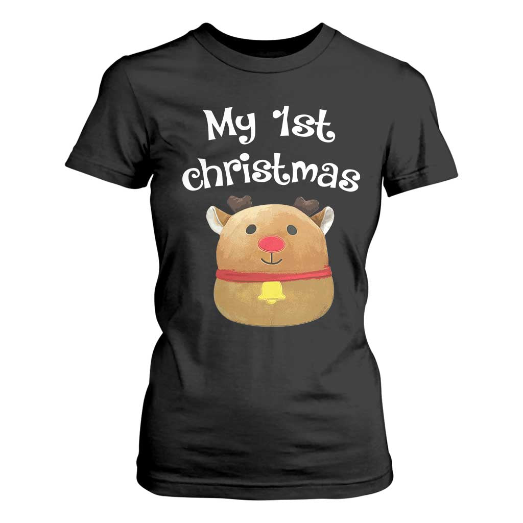 Baby First Christmas Outfit T Shirt For Women Cute Reindeer Santa Boys Girls TS10 Black Print Your Wear