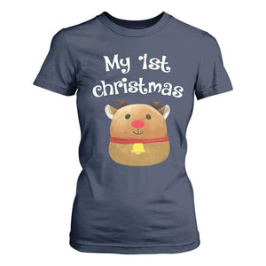 Baby First Christmas Outfit T Shirt For Women Cute Reindeer Santa Boys Girls TS10 Navy Print Your Wear