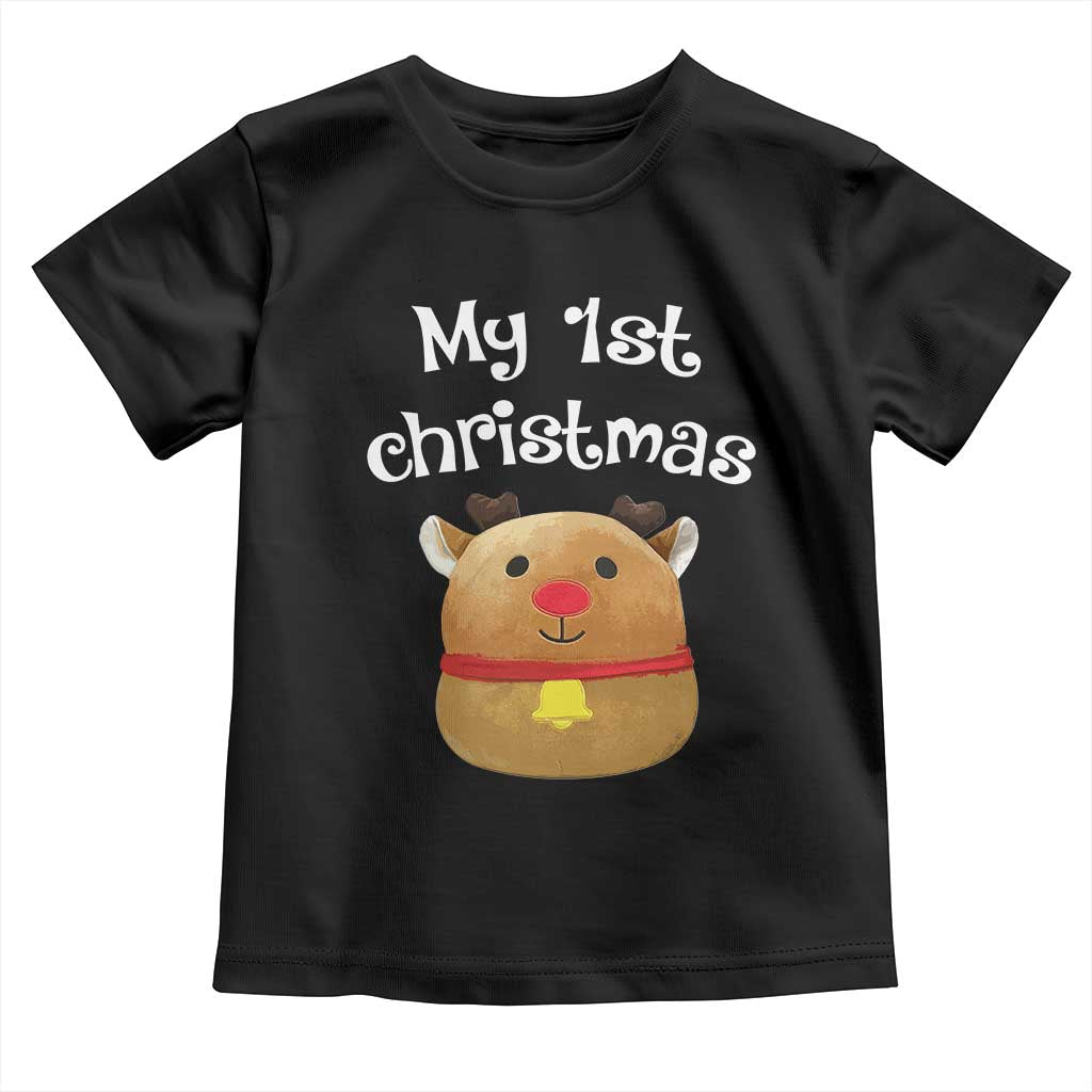 Baby First Christmas Outfit Toddler T Shirt Cute Reindeer Santa Boys Girls TS10 Black Print Your Wear