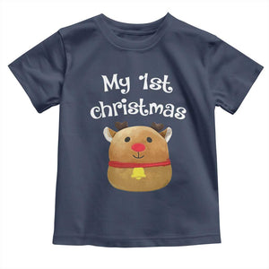 Baby First Christmas Outfit Toddler T Shirt Cute Reindeer Santa Boys Girls TS10 Navy Print Your Wear