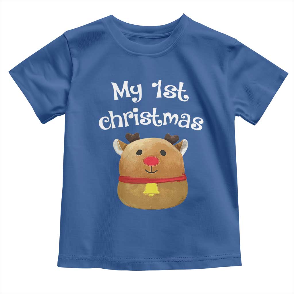 Baby First Christmas Outfit Toddler T Shirt Cute Reindeer Santa Boys Girls TS10 Royal Blue Print Your Wear