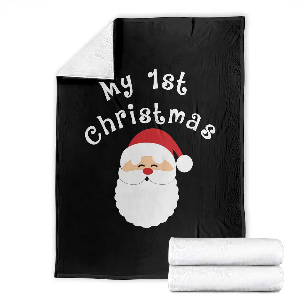 My First Christmas Throw Blanket Baby's First Holiday Xmas Santa TS10 Black Print Your Wear
