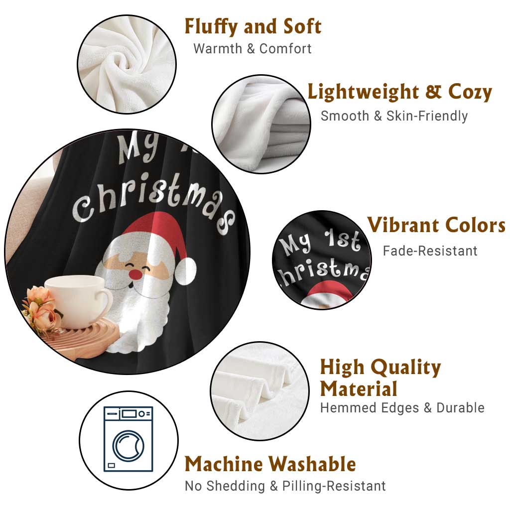 My First Christmas Throw Blanket Baby's First Holiday Xmas Santa TS10 Print Your Wear