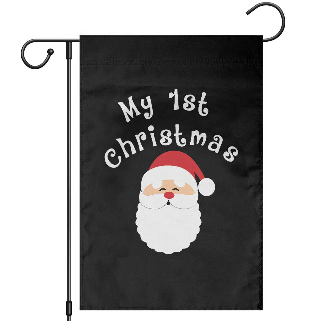 My First Christmas Garden Flag Baby's First Holiday Xmas Santa TS10 Black Print Your Wear