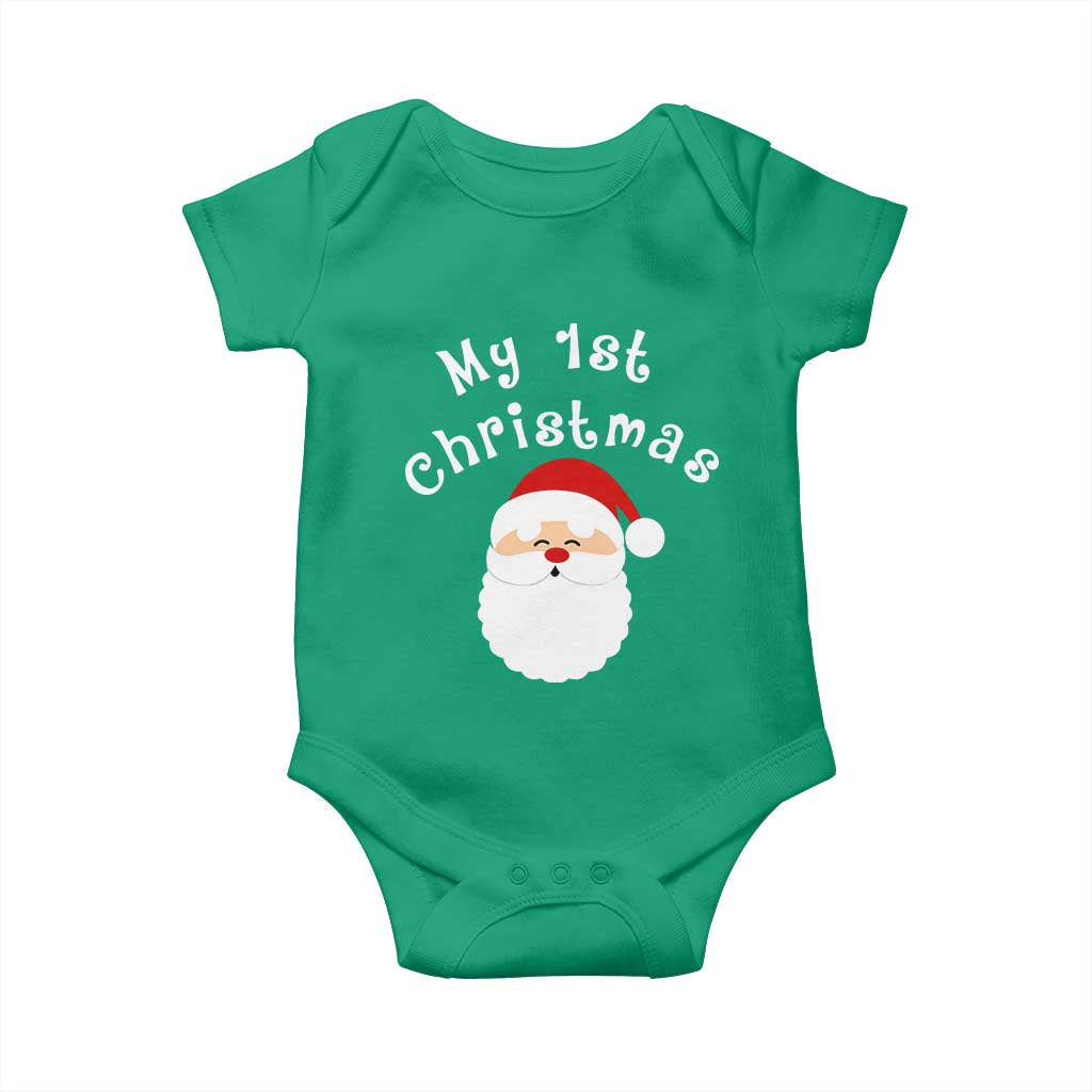 My First Christmas Baby Onesie Baby's First Holiday Xmas Santa TS10 Irish Green Print Your Wear