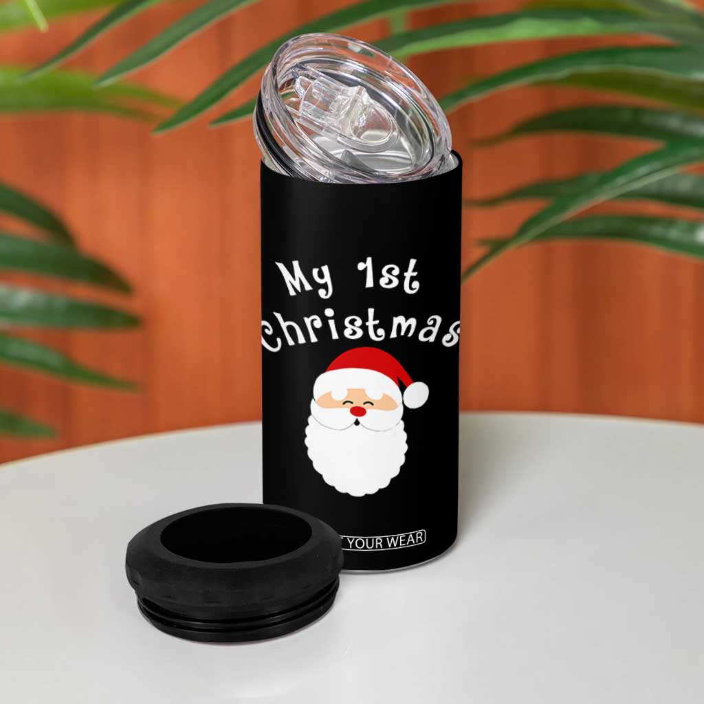 My First Christmas 4 in 1 Can Cooler Tumbler Baby's First Holiday Xmas Santa TS10 Print Your Wear