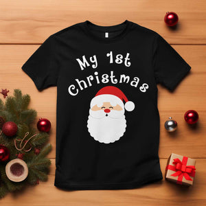 My First Christmas T Shirt Baby's First Holiday Xmas Santa TS10 Black Print Your Wear