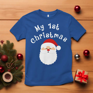 My First Christmas T Shirt Baby's First Holiday Xmas Santa TS10 Royal Blue Print Your Wear