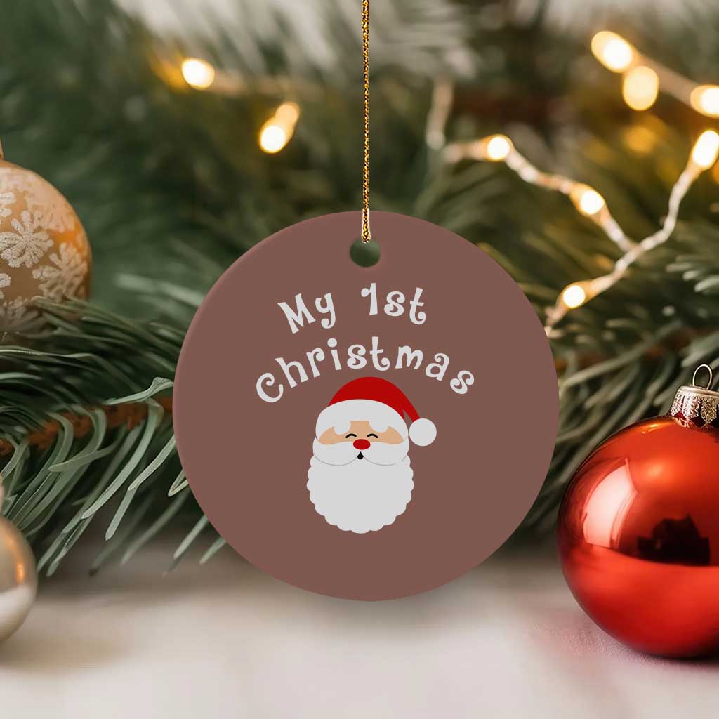 My First Christmas Ceramic Ornament Baby's First Holiday Xmas Santa TS10 1pc Mocha Print Your Wear