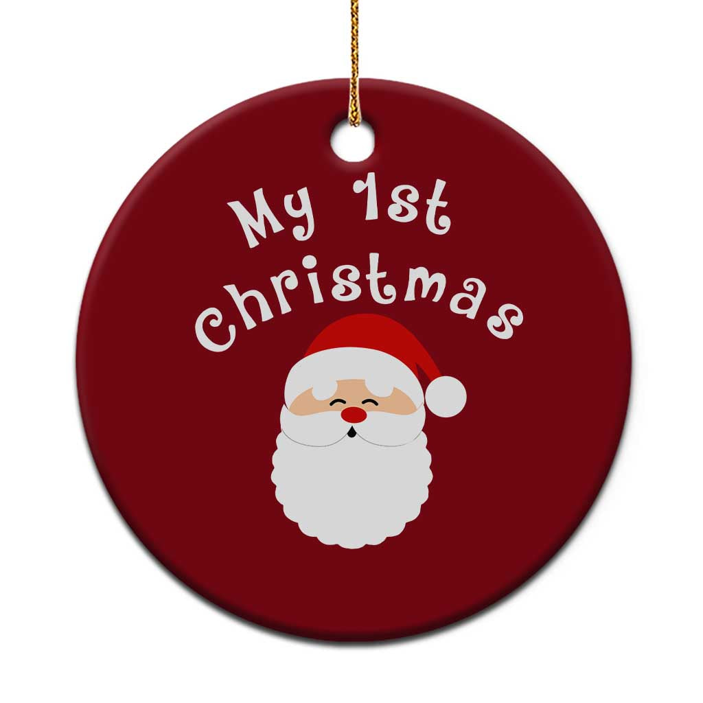 My First Christmas Ceramic Ornament Baby's First Holiday Xmas Santa TS10 1pc Red Print Your Wear