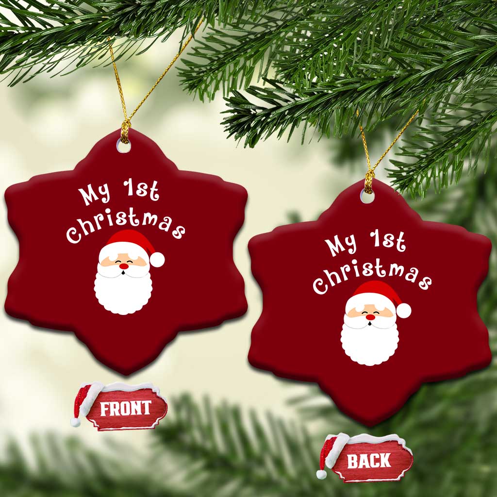 My First Christmas Ceramic Ornament Baby's First Holiday Xmas Santa TS10 Print Your Wear