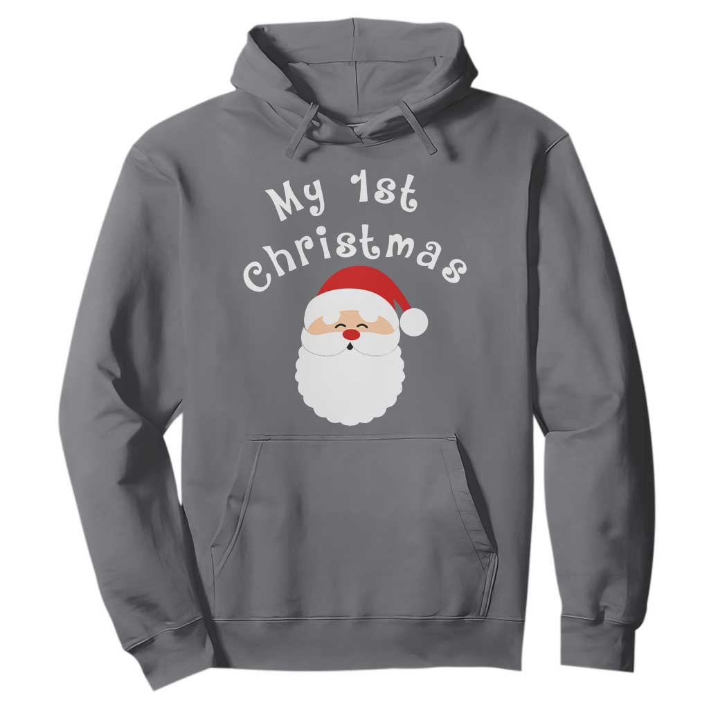 My First Christmas Hoodie Baby's First Holiday Xmas Santa TS10 Charcoal Print Your Wear