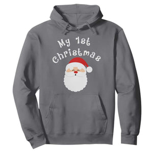 My First Christmas Hoodie Baby's First Holiday Xmas Santa TS10 Charcoal Print Your Wear