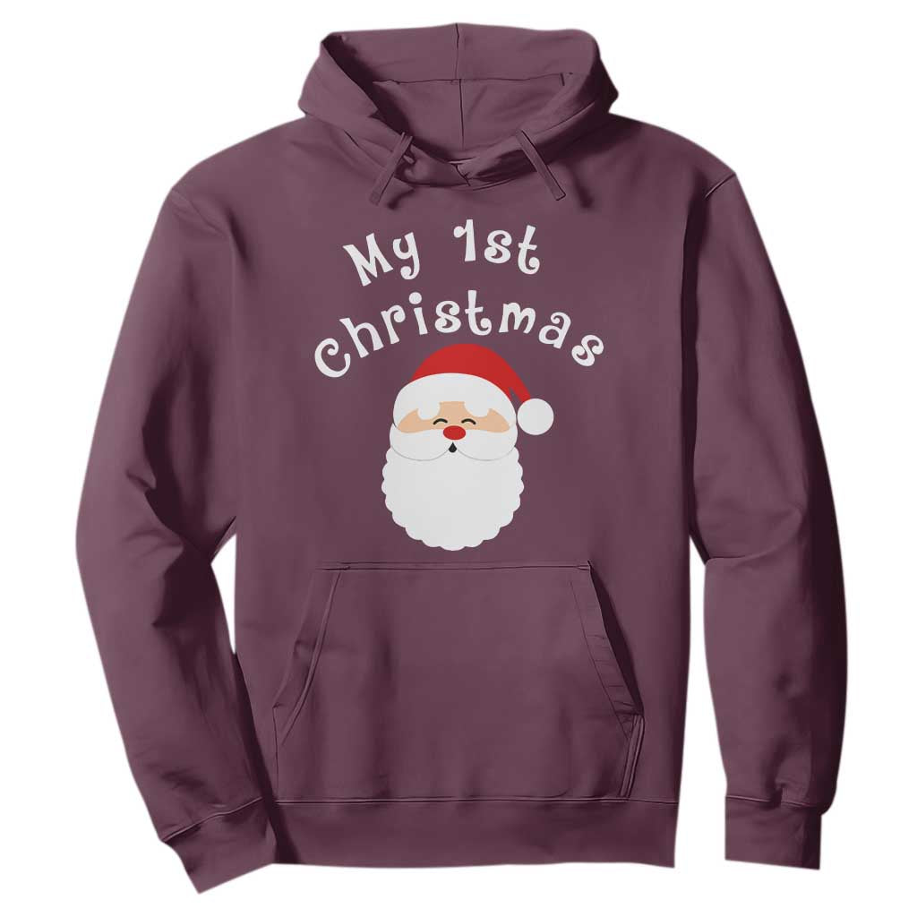 My First Christmas Hoodie Baby's First Holiday Xmas Santa TS10 Maroon Print Your Wear
