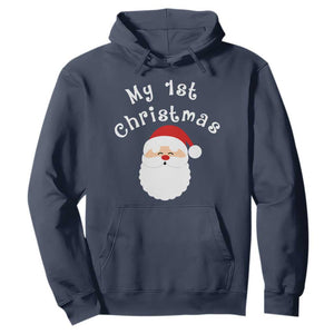 My First Christmas Hoodie Baby's First Holiday Xmas Santa TS10 Navy Print Your Wear