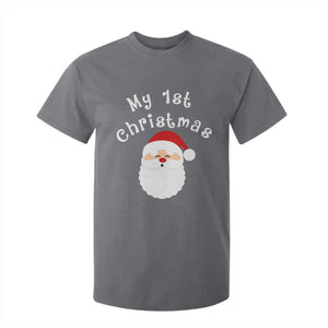 My First Christmas T Shirt For Kid Baby's First Holiday Xmas Santa TS10 Charcoal Print Your Wear