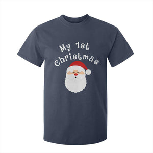My First Christmas T Shirt For Kid Baby's First Holiday Xmas Santa TS10 Navy Print Your Wear