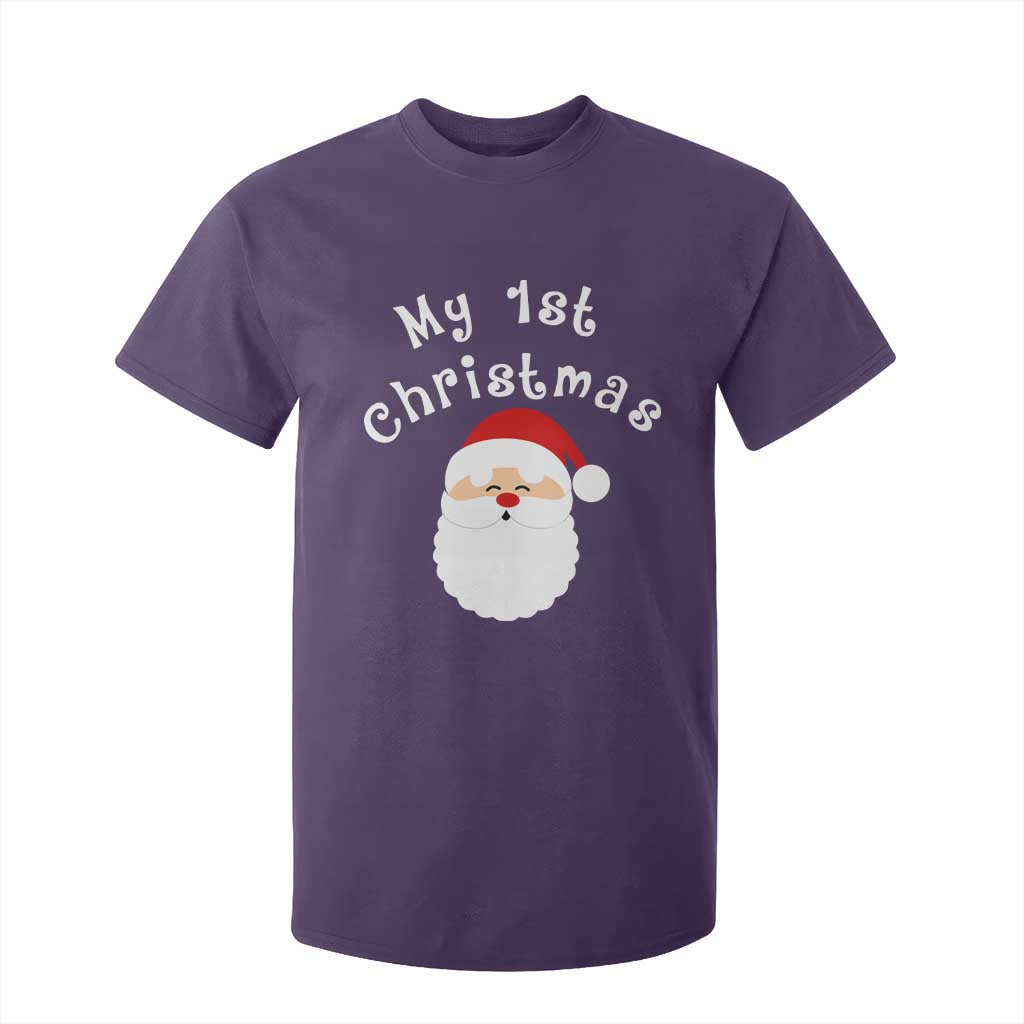 My First Christmas T Shirt For Kid Baby's First Holiday Xmas Santa TS10 Purple Print Your Wear