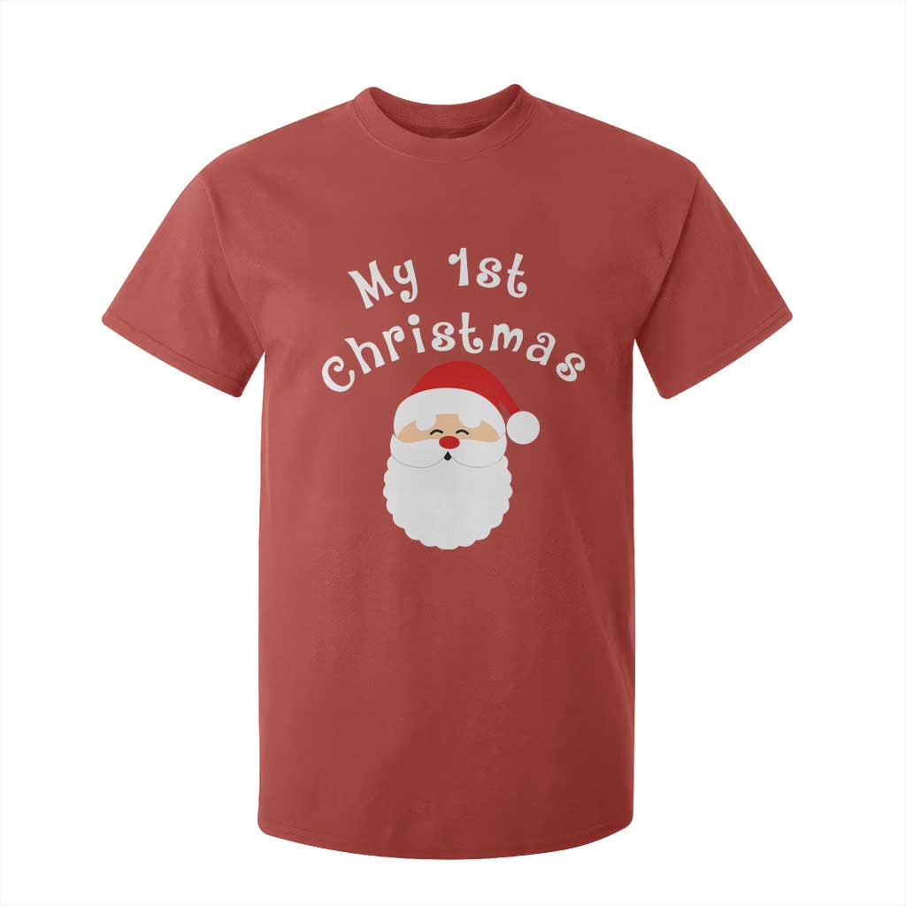 My First Christmas T Shirt For Kid Baby's First Holiday Xmas Santa TS10 Red Print Your Wear