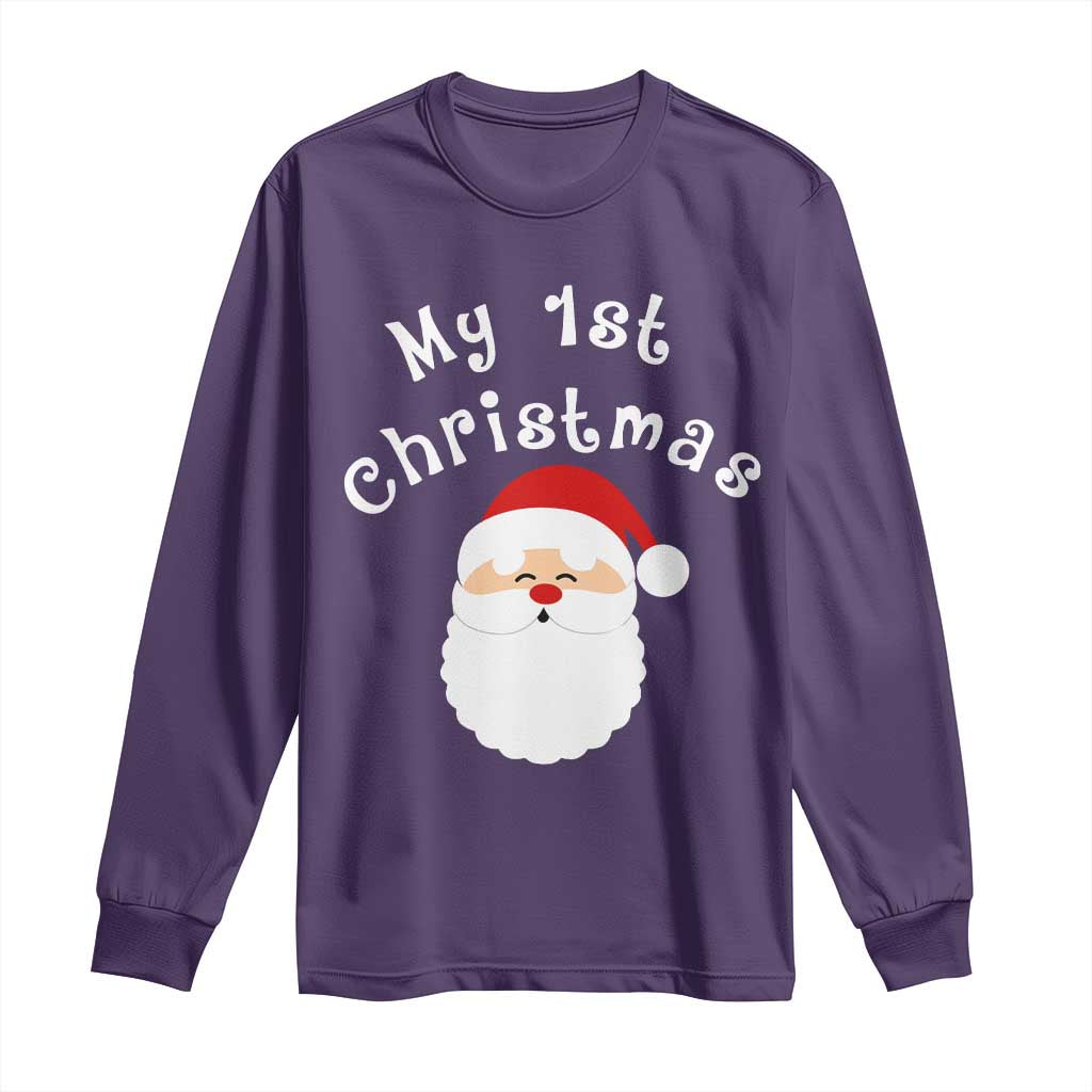 My First Christmas Long Sleeve Shirt Baby's First Holiday Xmas Santa TS10 Purple Print Your Wear