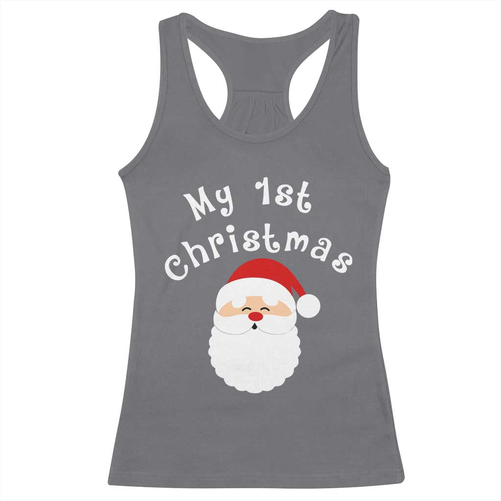 My First Christmas Racerback Tank Top Baby's First Holiday Xmas Santa TS10 Charcoal Print Your Wear