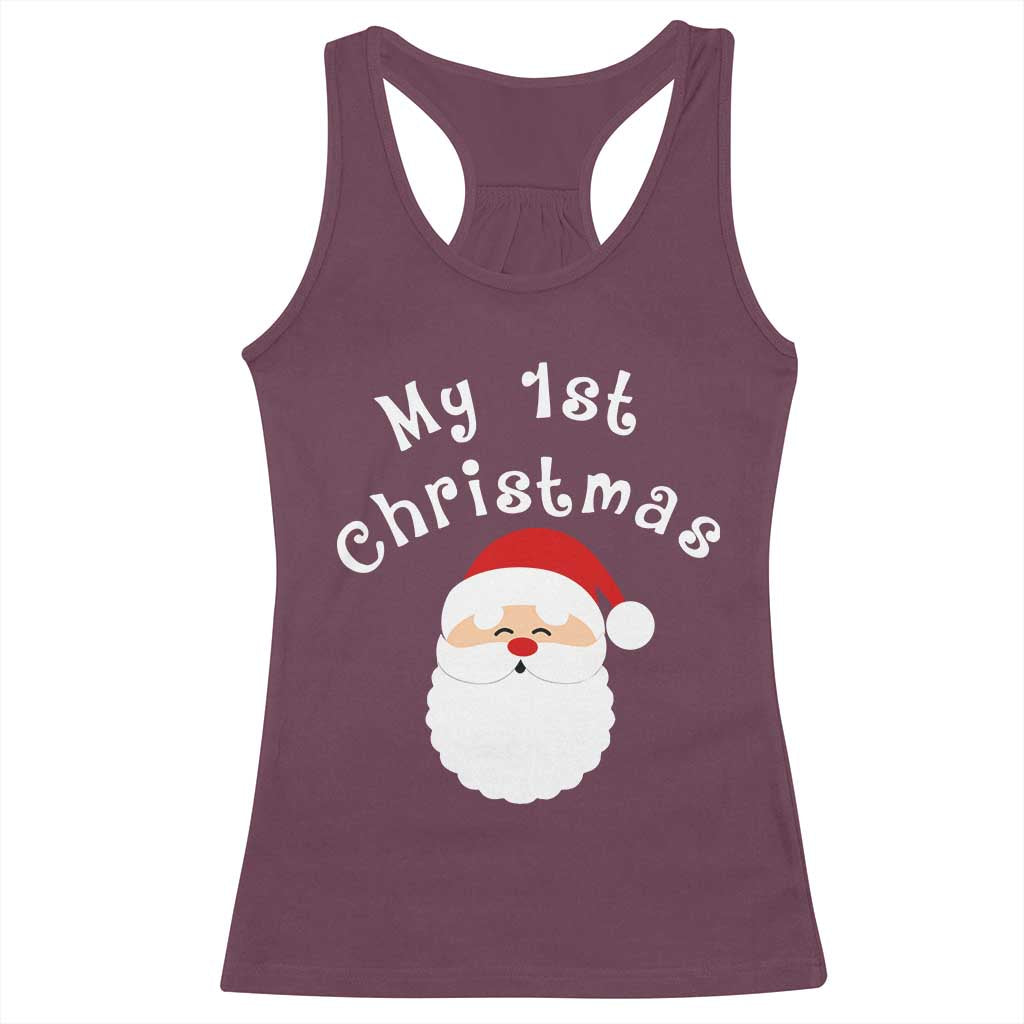 My First Christmas Racerback Tank Top Baby's First Holiday Xmas Santa TS10 Maroon Print Your Wear