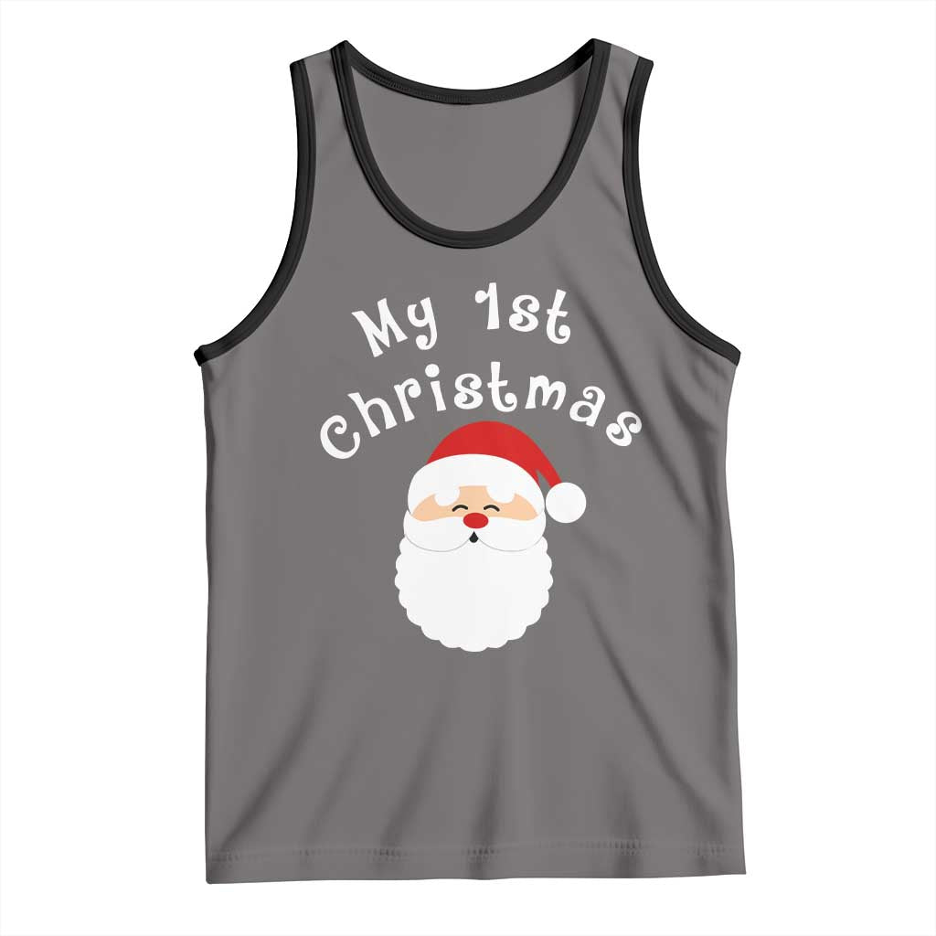 My First Christmas Tank Top Baby's First Holiday Xmas Santa TS10 Deep Heather Black Print Your Wear