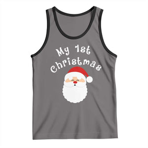 My First Christmas Tank Top Baby's First Holiday Xmas Santa TS10 Deep Heather Black Print Your Wear