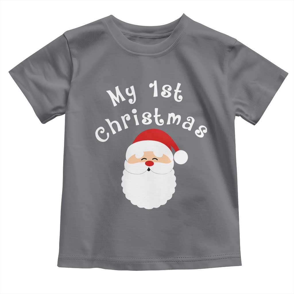 My First Christmas Toddler T Shirt Baby's First Holiday Xmas Santa TS10 Charcoal Print Your Wear