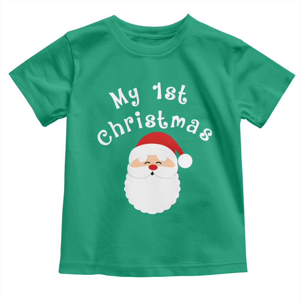 My First Christmas Toddler T Shirt Baby's First Holiday Xmas Santa TS10 Irish Green Print Your Wear