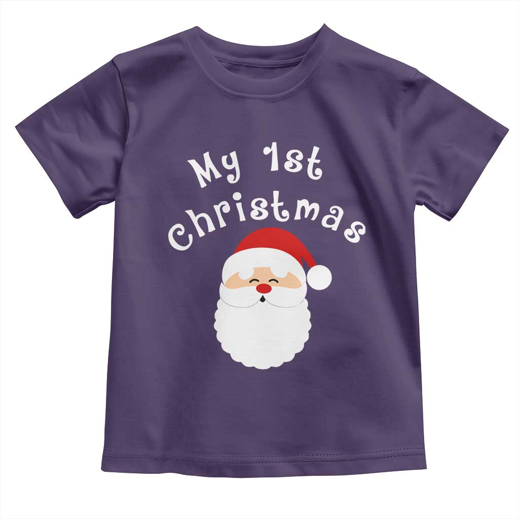 My First Christmas Toddler T Shirt Baby's First Holiday Xmas Santa TS10 Purple Print Your Wear