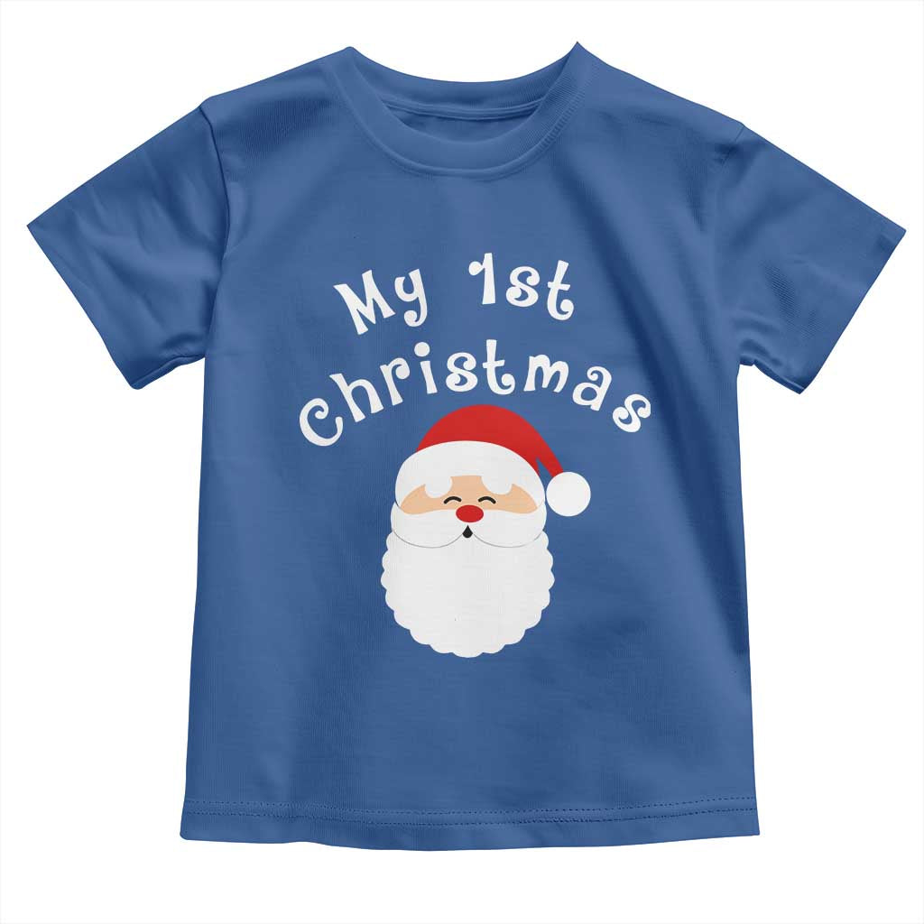 My First Christmas Toddler T Shirt Baby's First Holiday Xmas Santa TS10 Royal Blue Print Your Wear