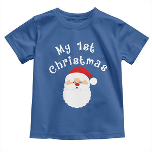 My First Christmas Toddler T Shirt Baby's First Holiday Xmas Santa TS10 Royal Blue Print Your Wear