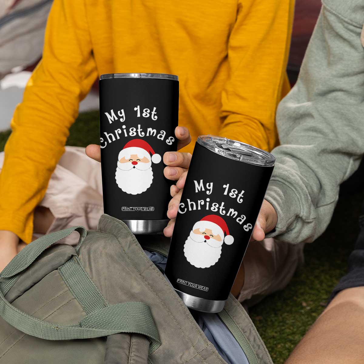 My First Christmas Tumbler Cup Baby's First Holiday Xmas Santa TS10 Print Your Wear