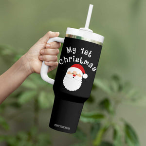 My First Christmas Tumbler With Handle Baby's First Holiday Xmas Santa TS10 Print Your Wear