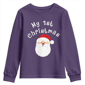 My First Christmas Youth Sweatshirt Baby's First Holiday Xmas Santa TS10 Purple Print Your Wear