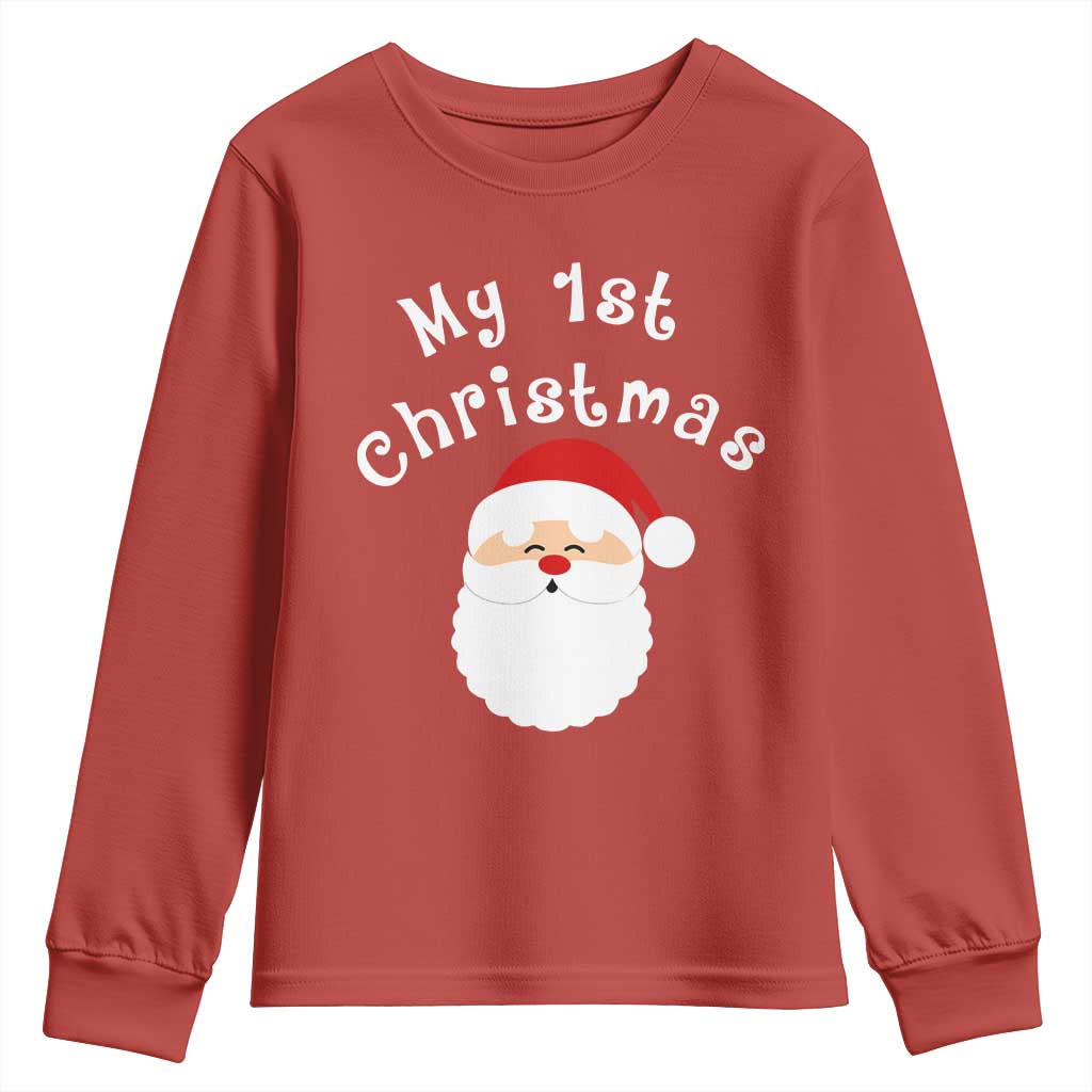 My First Christmas Youth Sweatshirt Baby's First Holiday Xmas Santa TS10 Red Print Your Wear