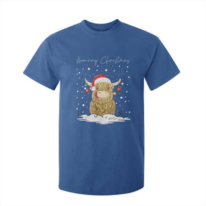 Christmas Cow T Shirt For Kid Scottish Highland Cow Moo-rry Christmas TS10 Royal Blue Print Your Wear