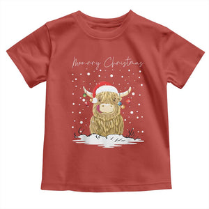 Christmas Cow Toddler T Shirt Scottish Highland Cow Moo-rry Christmas TS10 Red Print Your Wear