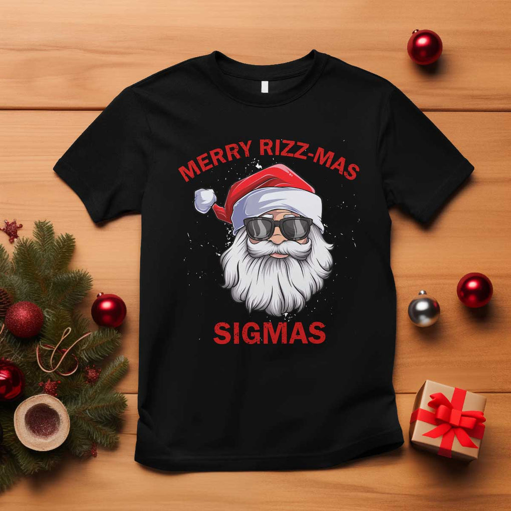 Funny Christmas Santa T Shirt Merry Rizz Mas Sigmas Gen Alpha Middle School Christmas TS10 Black Print Your Wear