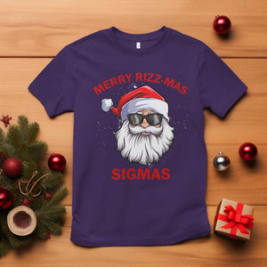Funny Christmas Santa T Shirt Merry Rizz Mas Sigmas Gen Alpha Middle School Christmas TS10 Purple Print Your Wear