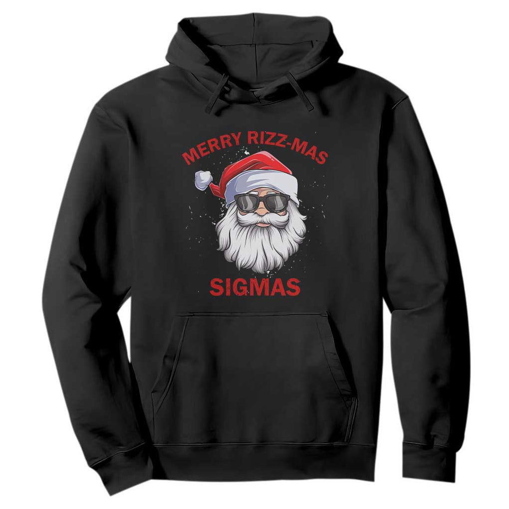 Funny Christmas Santa Hoodie Merry Rizz Mas Sigmas Gen Alpha Middle School Christmas TS10 Black Print Your Wear