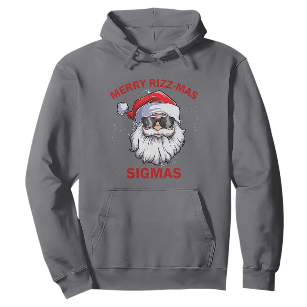 Funny Christmas Santa Hoodie Merry Rizz Mas Sigmas Gen Alpha Middle School Christmas TS10 Charcoal Print Your Wear