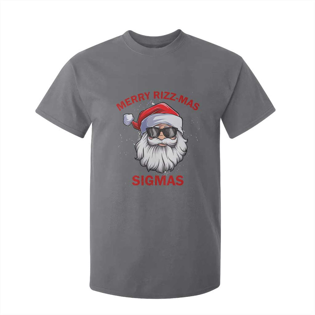Funny Christmas Santa T Shirt For Kid Merry Rizz Mas Sigmas Gen Alpha Middle School Christmas TS10 Charcoal Print Your Wear