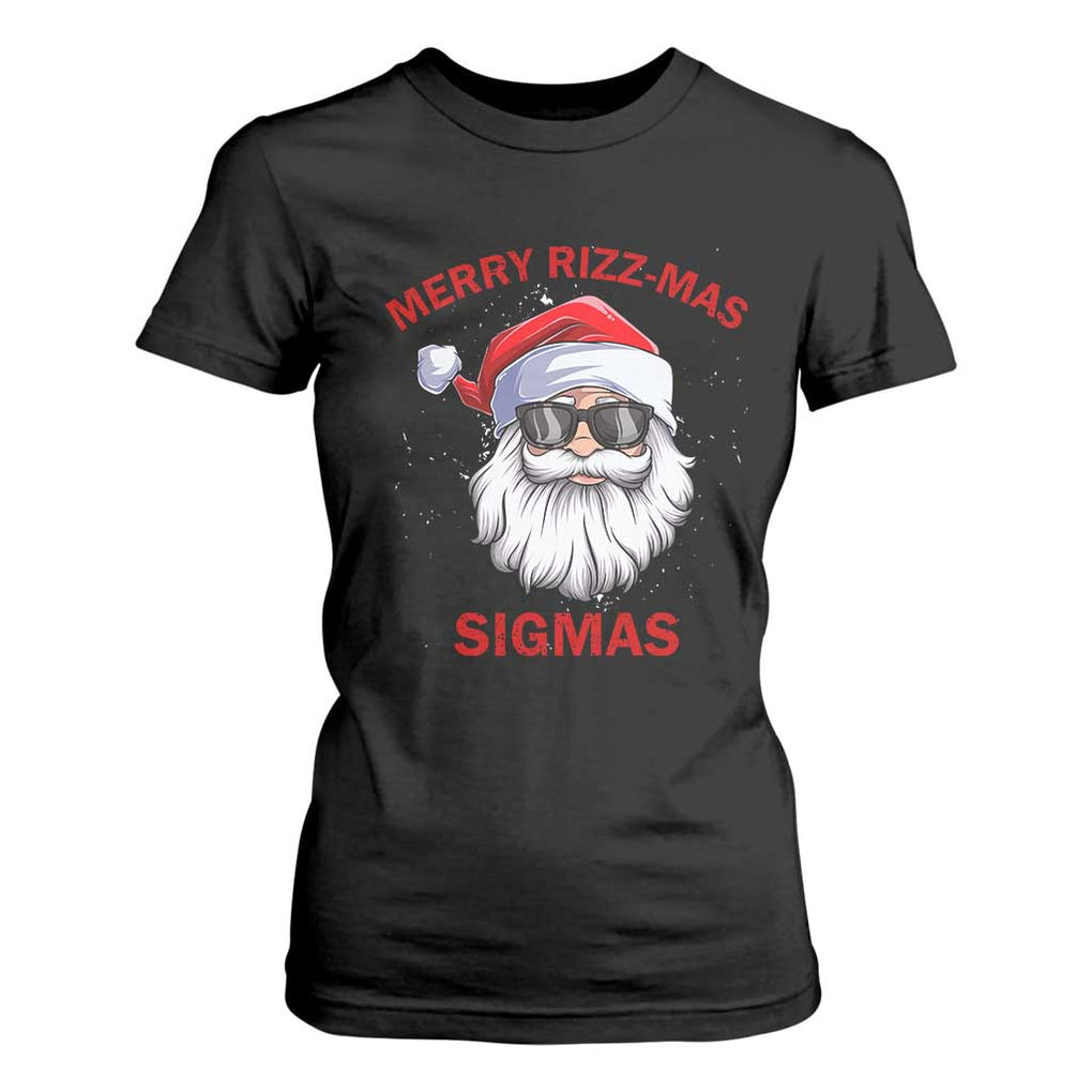 Funny Christmas Santa T Shirt For Women Merry Rizz Mas Sigmas Gen Alpha Middle School Christmas TS10 Black Print Your Wear